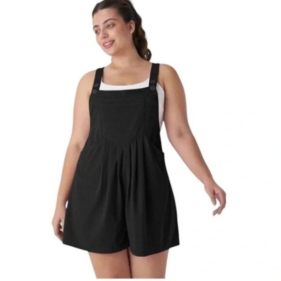 Halara Plus Size Suspender Pocketed Overall Romper - Picture 1 of 11